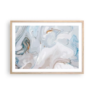 Een poster in een licht eiken lijst - Het wit is verheven - 70x50 cm