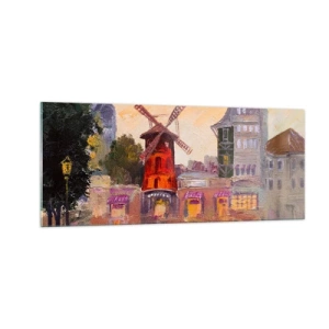 Schilderen op glas - Parijse iconen – Moulin Rouge - 100x40 cm