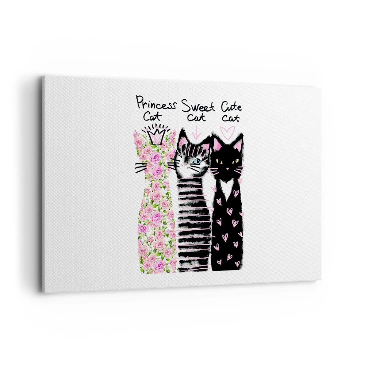 Schilderen op canvas - Er waren drie katten - 120x80 cm