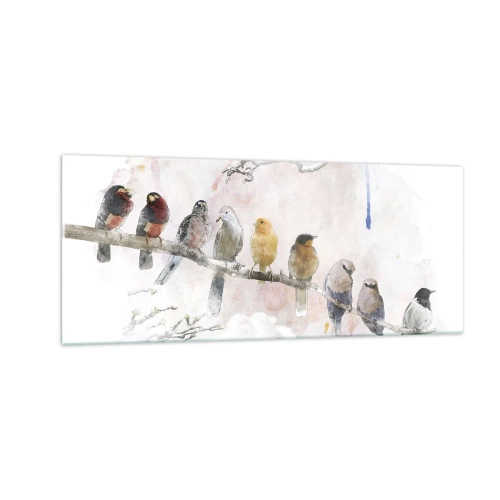 Schilderen op glas - Gevleugelde ontmoeting - 100x40 cm