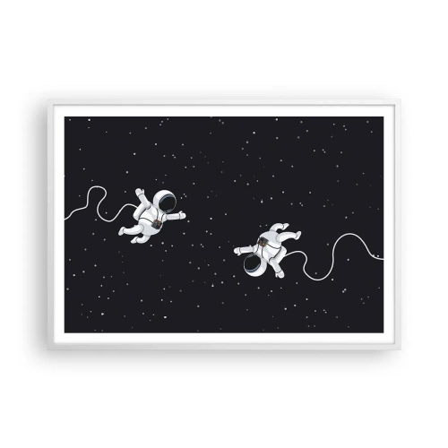 Poster in een witte lijst - Kosmische dans - 100x70 cm