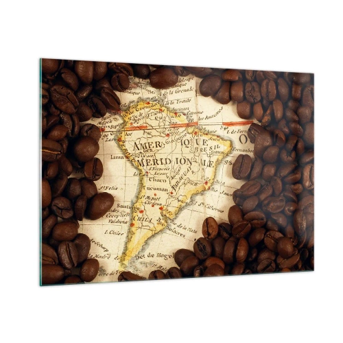 Schilderen op glas - Waar komt de beste koffie vandaan? - 100x70 cm