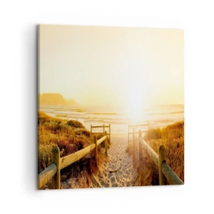 Schilderen op canvas - Over het duin, richting de zon - 50x50 cm