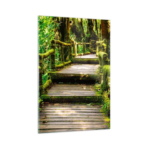 Schilderen op glas - Door de gang van groen - 80x120 cm