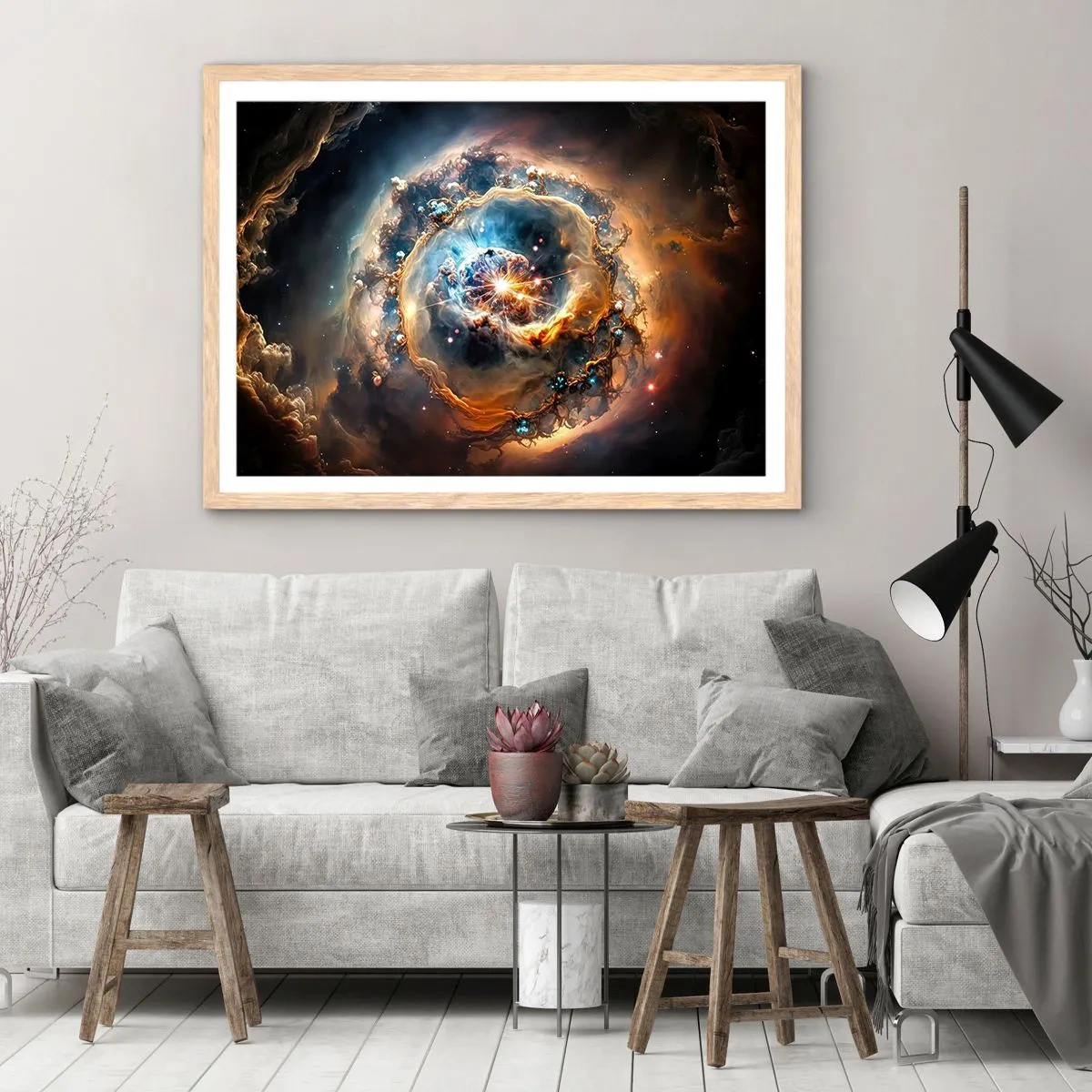 Een poster in een licht eiken lijst - Begin - 50x40 cm
