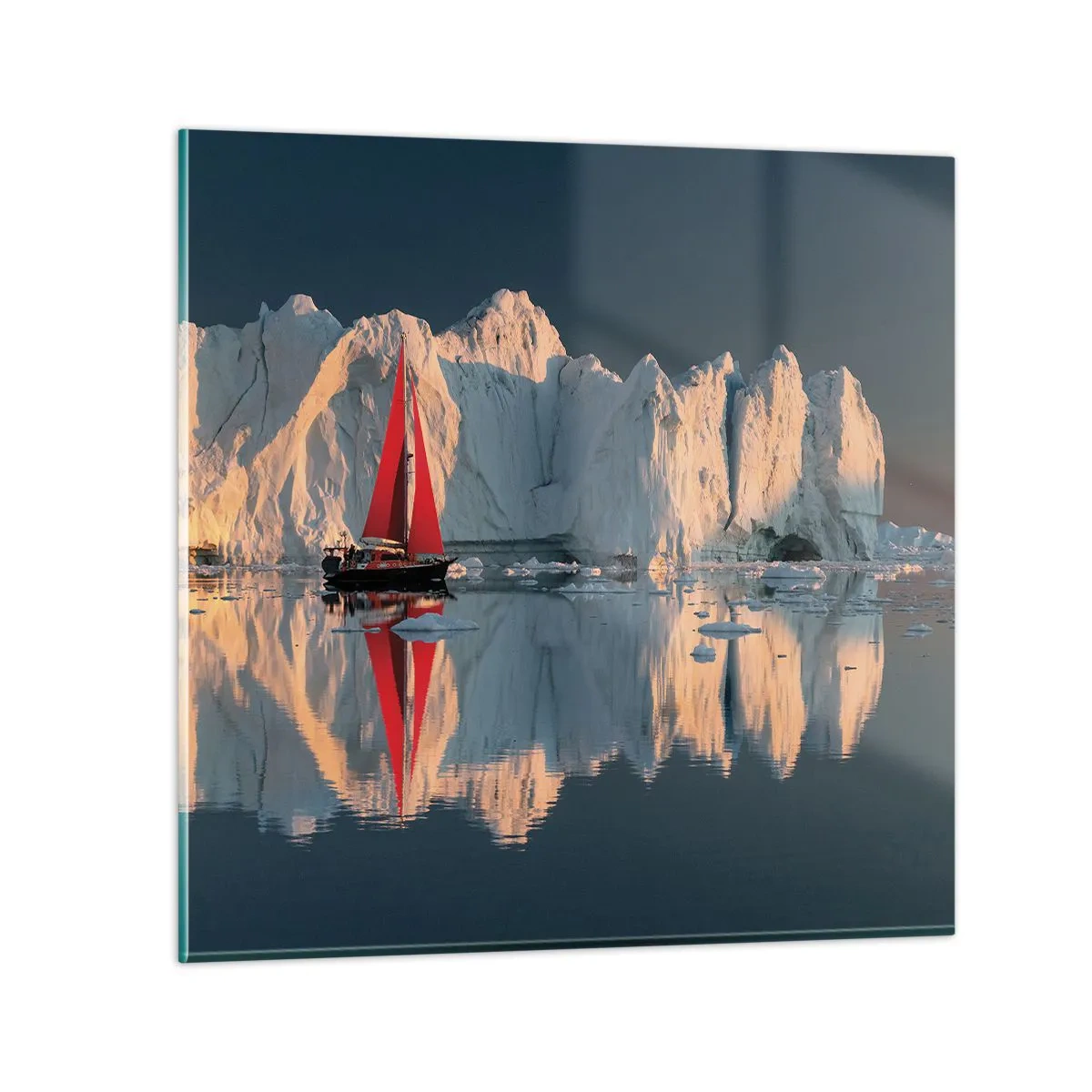 Schilderen op glas - Aan de rand van de wereld - 70x70 cm