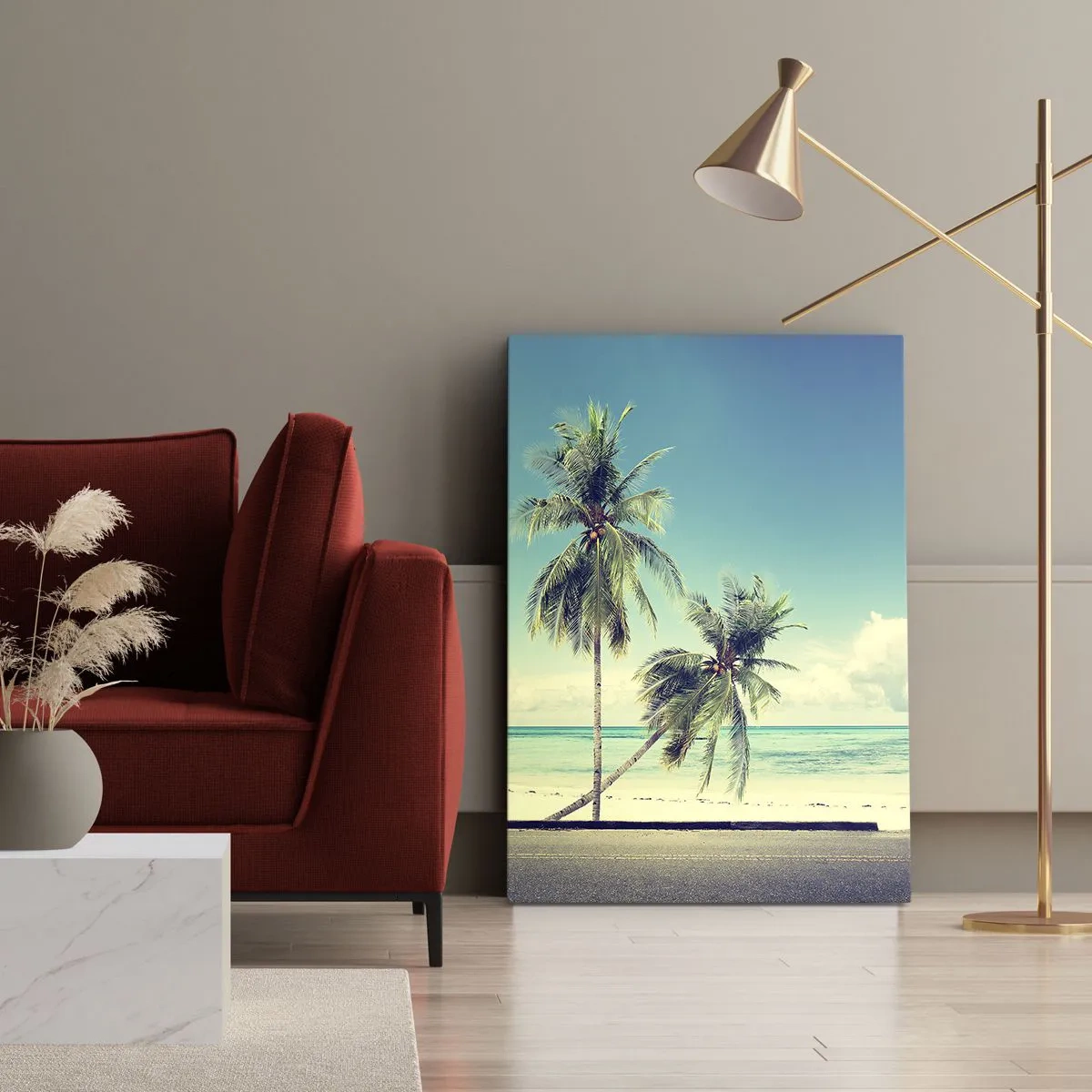 Schilderen op canvas - Tijd om aan je vakantie te beginnen. - 45x80 cm