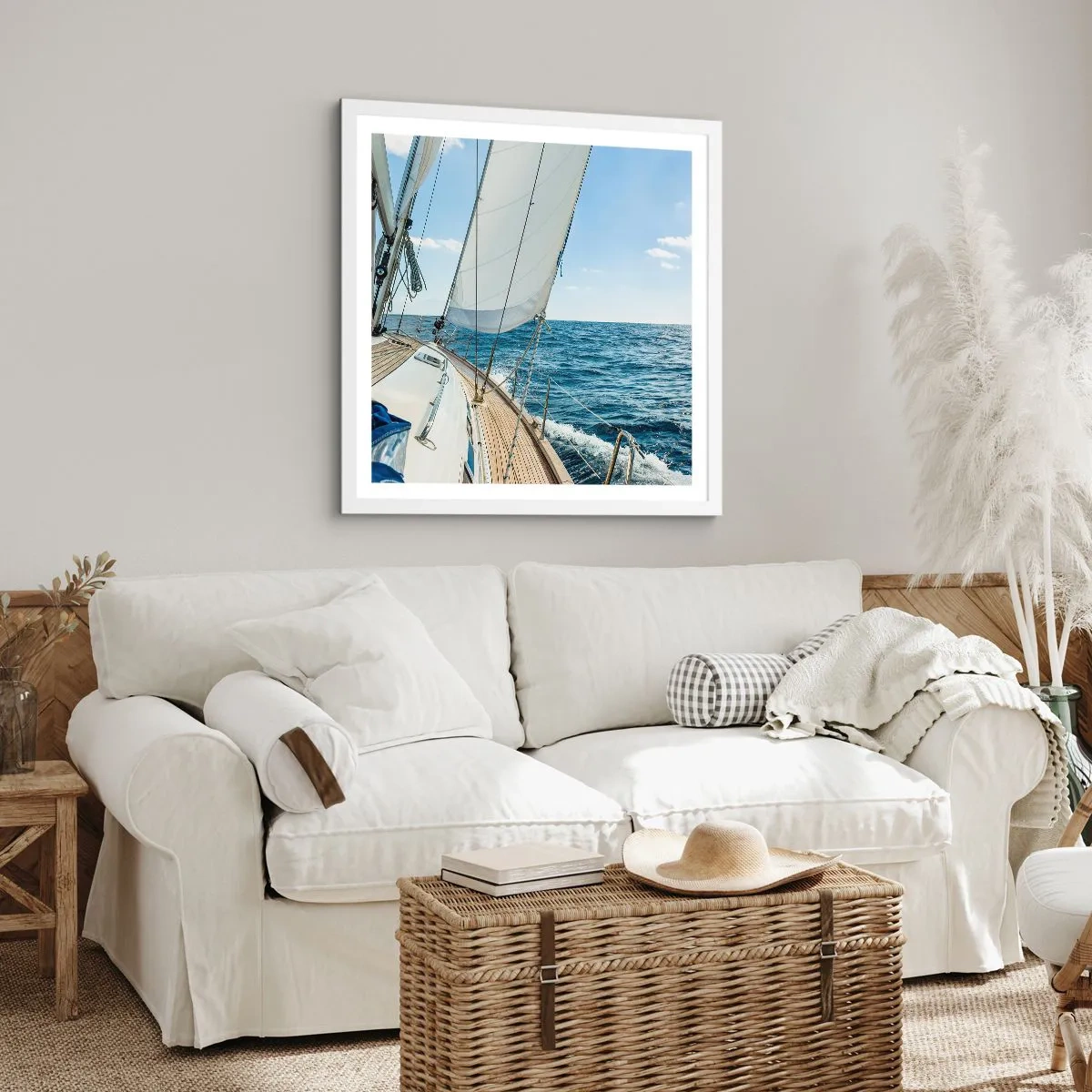 Poster in een witte lijst - Ahoi, avontuur - 30x30 cm