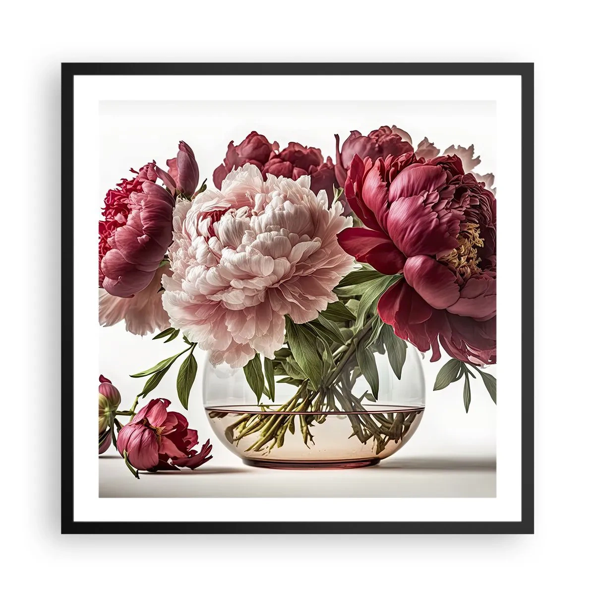 Poster in een zwarte lijst - In volle bloei van schoonheid - 60x60 cm