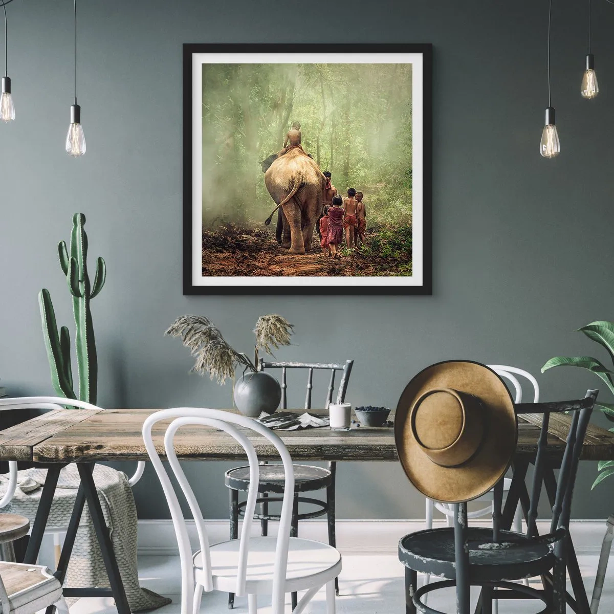 Poster in een zwarte lijst - Nieuw Jungle Boek - 50x50 cm