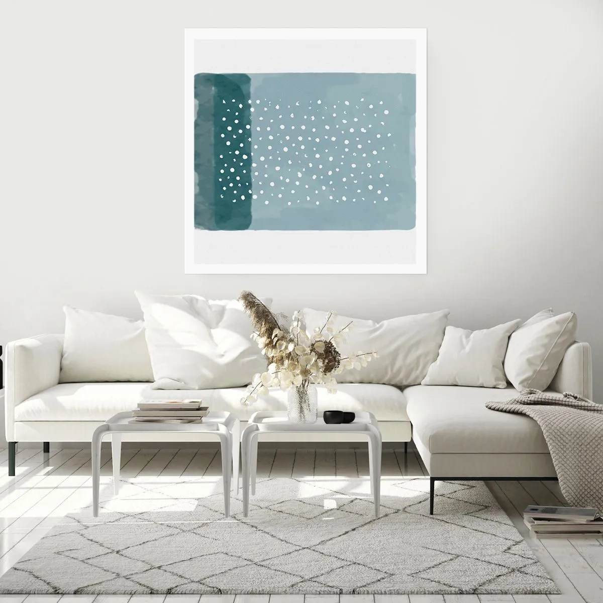 Poster - Gegroeid op blauw - 40x40 cm
