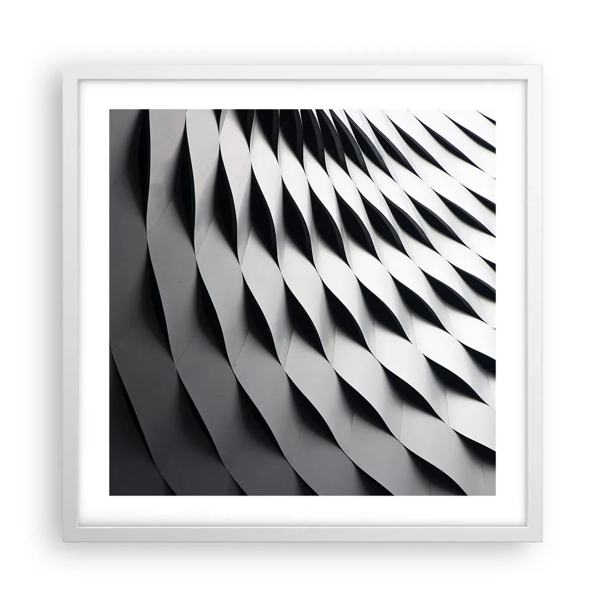 Poster in een witte lijst - Aan de oppervlakte van de golven - 50x50 cm