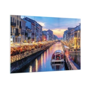 Schilderen op glas - Een avond vol licht en plezier - 100x70 cm