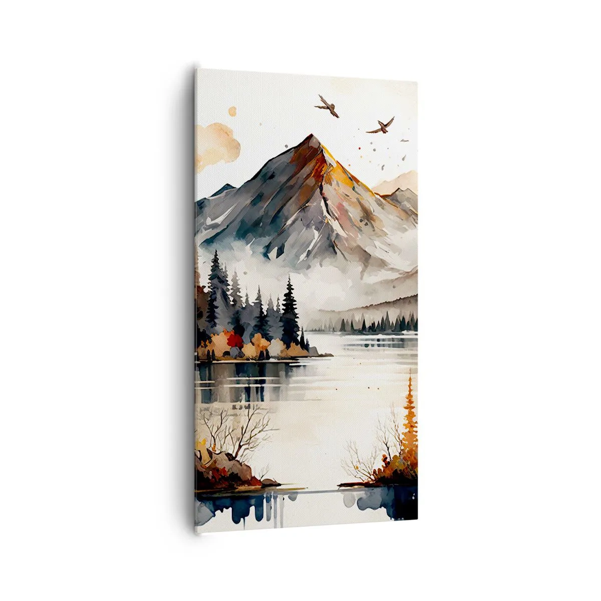 Schilderen op canvas - Gouden herfst in de bergen - 65x120 cm