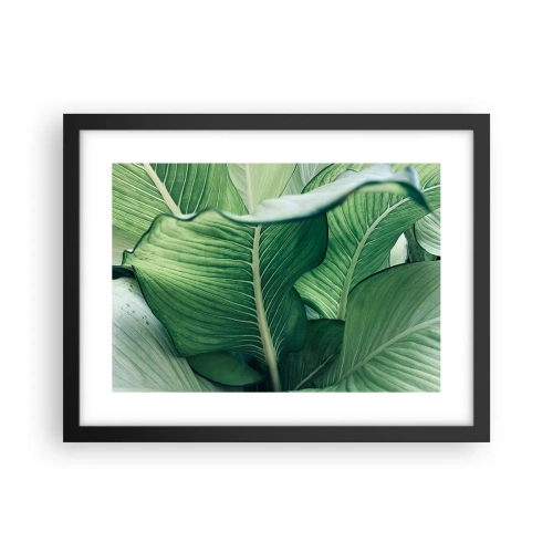Poster in een zwarte lijst - Intens groen leven - 40x30 cm