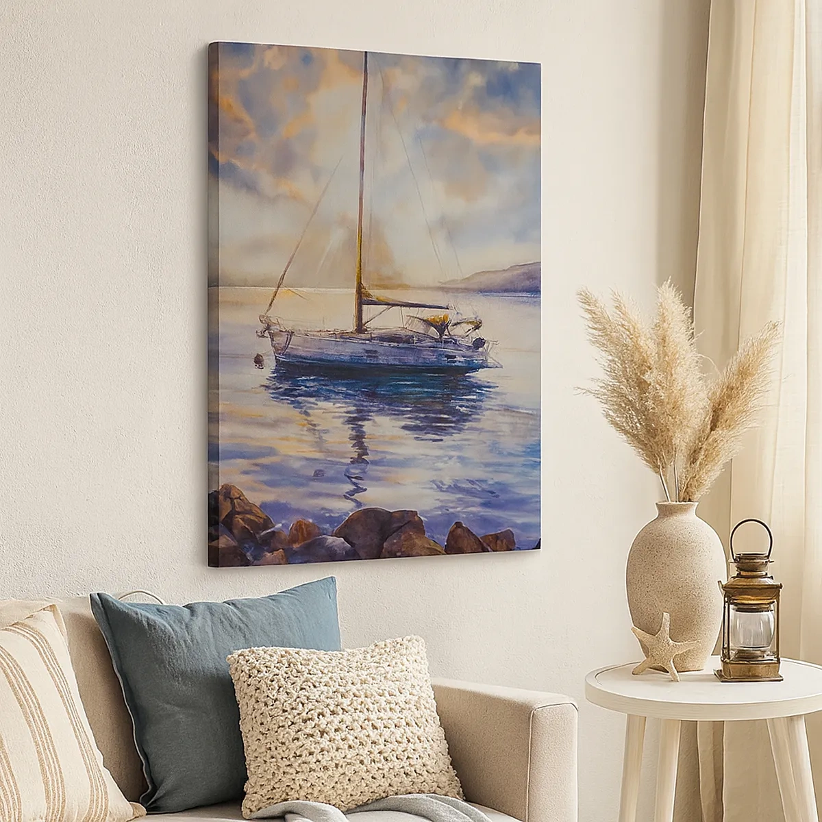 Schilderen op canvas - Avond aan de baai - 50x70 cm