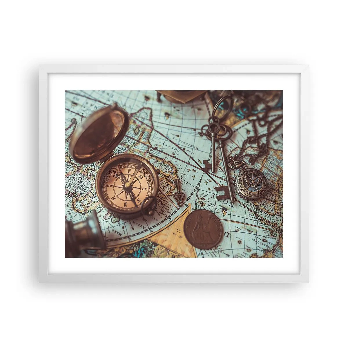 Poster in een witte lijst - Voor de avonturier - 50x40 cm