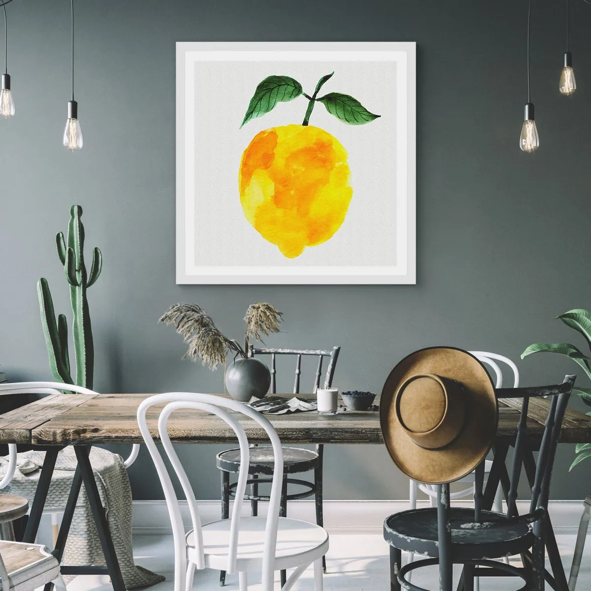 Poster in een witte lijst - Hoe proef je de zon? - 40x40 cm