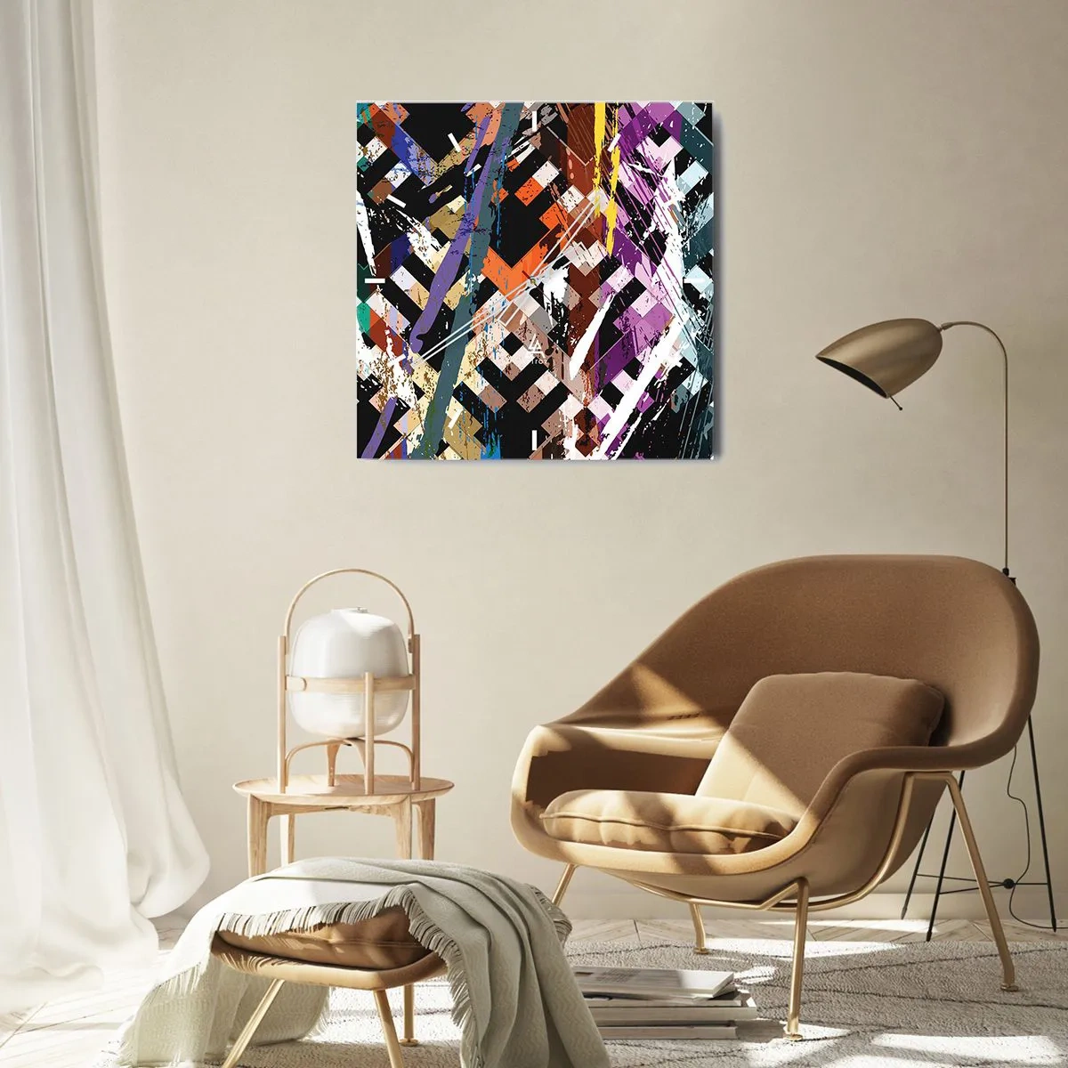 Wandklok - Klok - Tot de tweede macht verheven - 40x40 cm