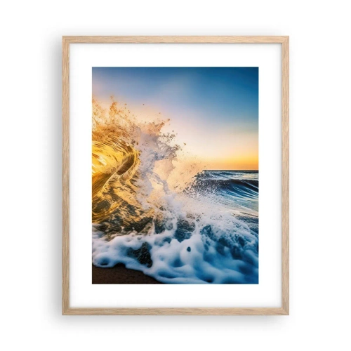 Een poster in een licht eiken lijst - Plezier in het zand - 40x50 cm