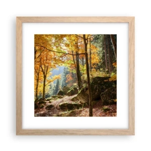 Een poster in een licht eiken lijst - Tijd om te ontspannen - 30x30 cm