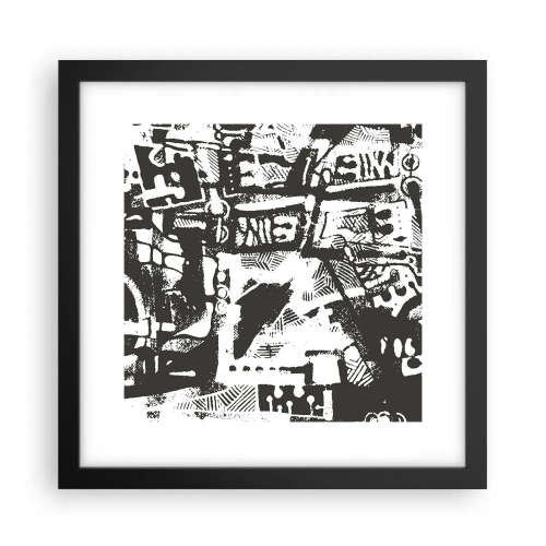 Poster in een zwarte lijst - Orde of chaos? - 30x30 cm