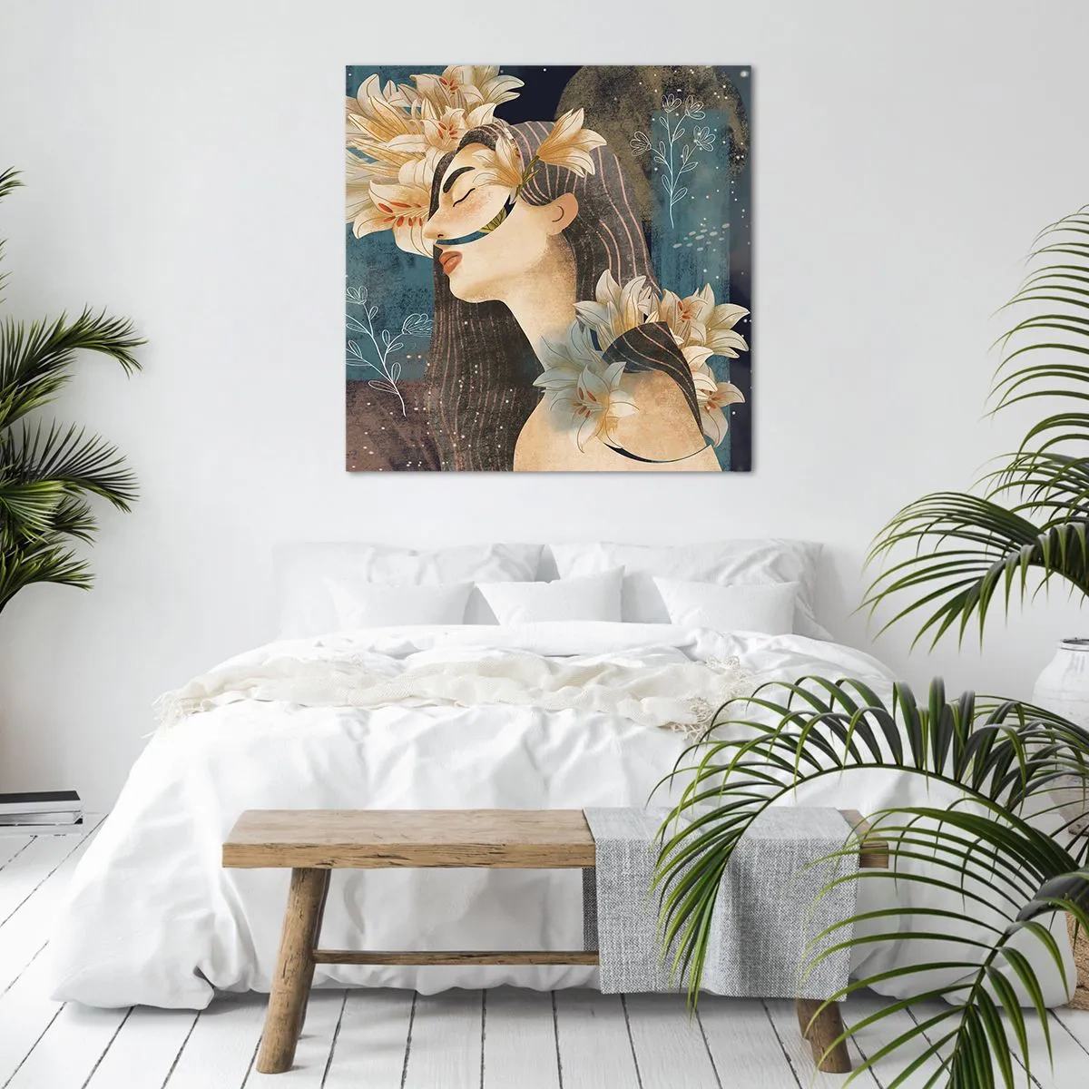 Schilderen op canvas - Een sprookje over een prinses met lelies - 30x30 cm