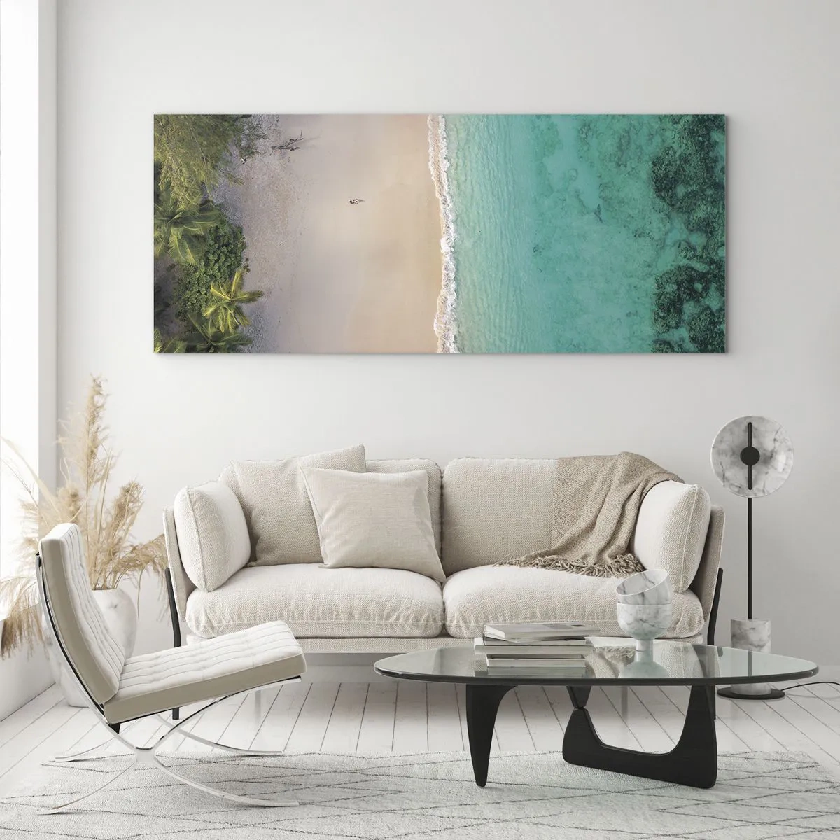 Schilderen op glas - Paradijsstrand - 120x50 cm