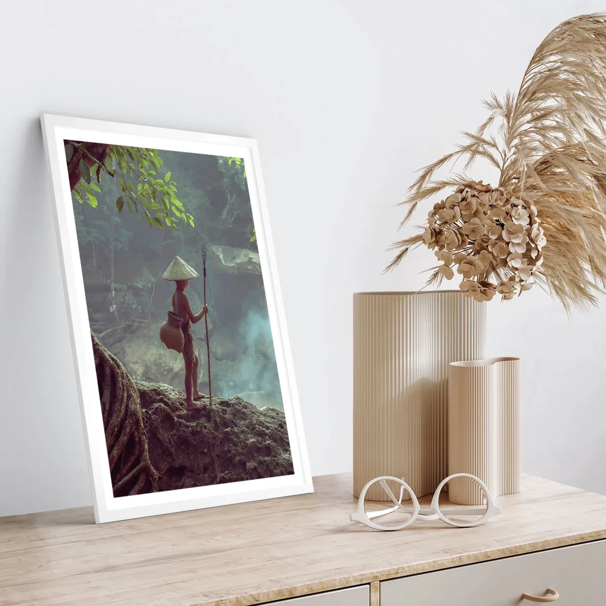 Poster in een witte lijst - Bevriend met de natuur - 50x70 cm