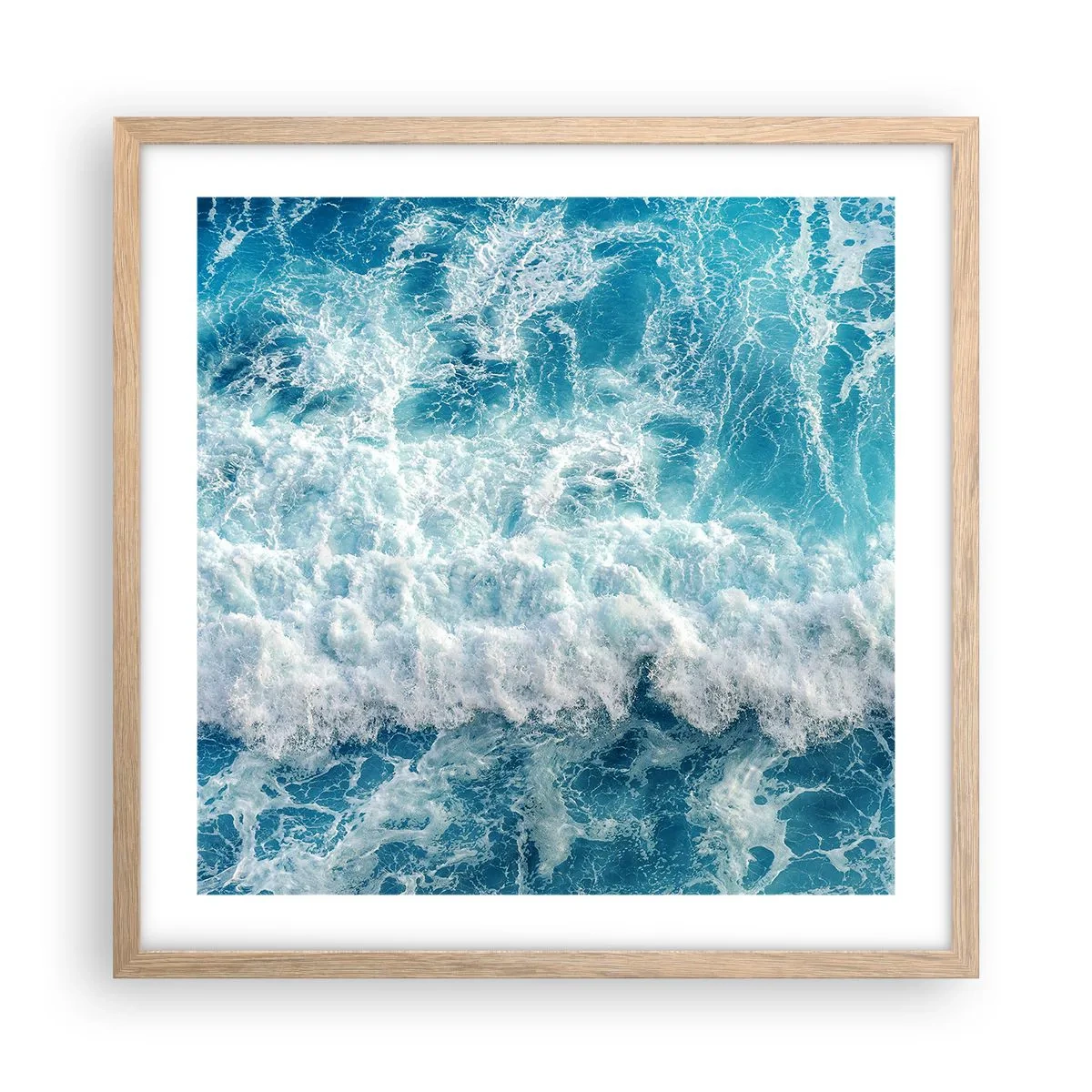 Een poster in een licht eiken lijst - Vrolijk en springend - 50x50 cm