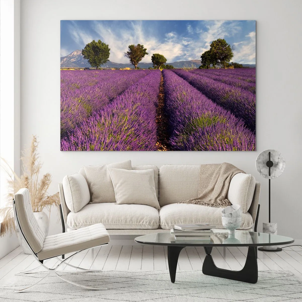 Schilderen op glas - Lavendel velden - 100x70 cm