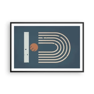 Poster in een zwarte lijst - Geometrie op de granaatappel - 91x61 cm
