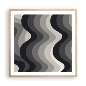 Een poster in een licht eiken lijst - Golf na golf - 60x60 cm