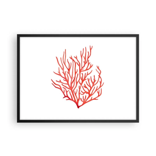 Poster in een zwarte lijst - Koraal filigraan - 70x50 cm