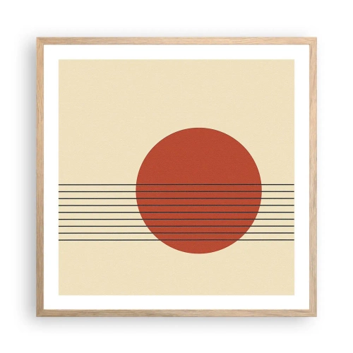 Een poster in een licht eiken lijst - Opnieuw en opnieuw en verder - 60x60 cm