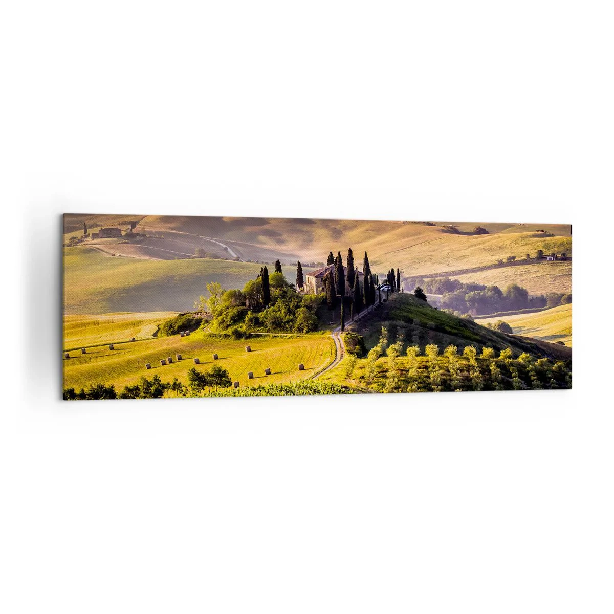 Schilderen op canvas - Arcadia - het Toscaanse landschap - 160x50 cm