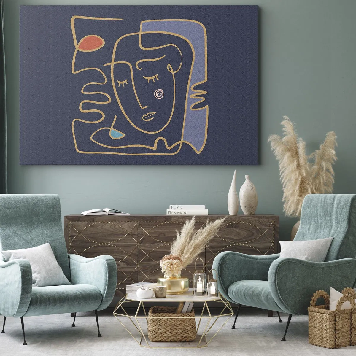 Schilderen op canvas - In nadenken - 100x70 cm