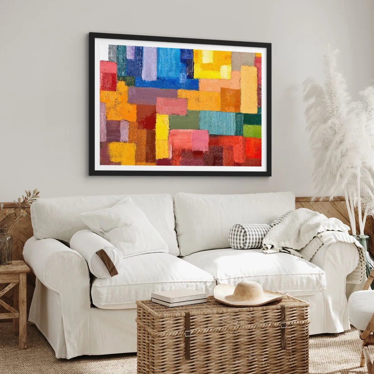 Poster in een zwarte lijst - Elk is anders, allemaal kleurrijk - 40x30 cm