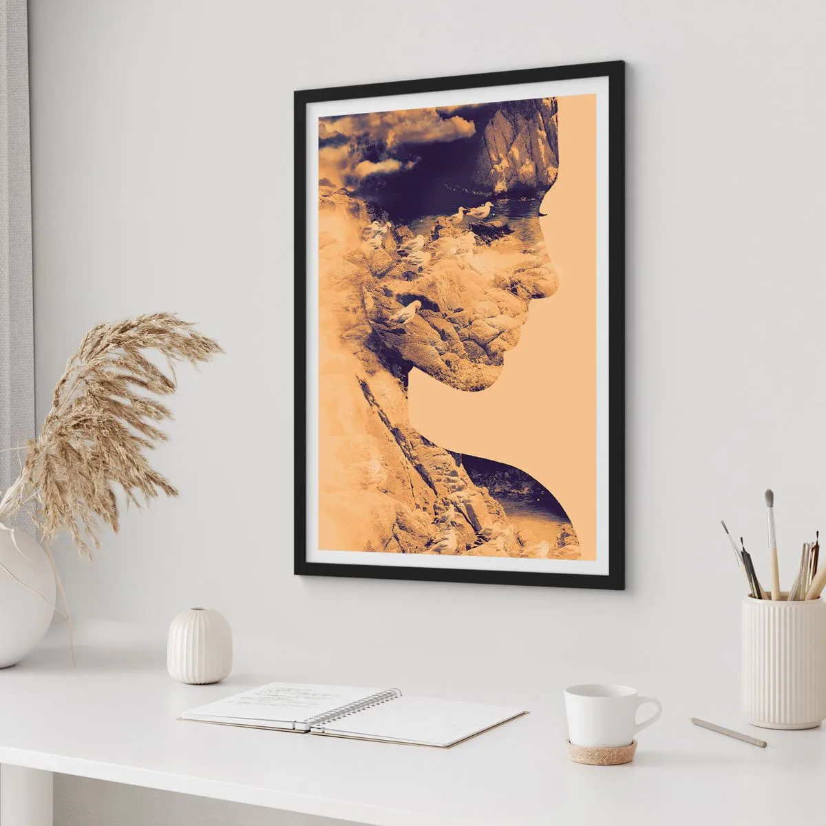 Poster in een zwarte lijst - Van nature mooi - 70x100 cm