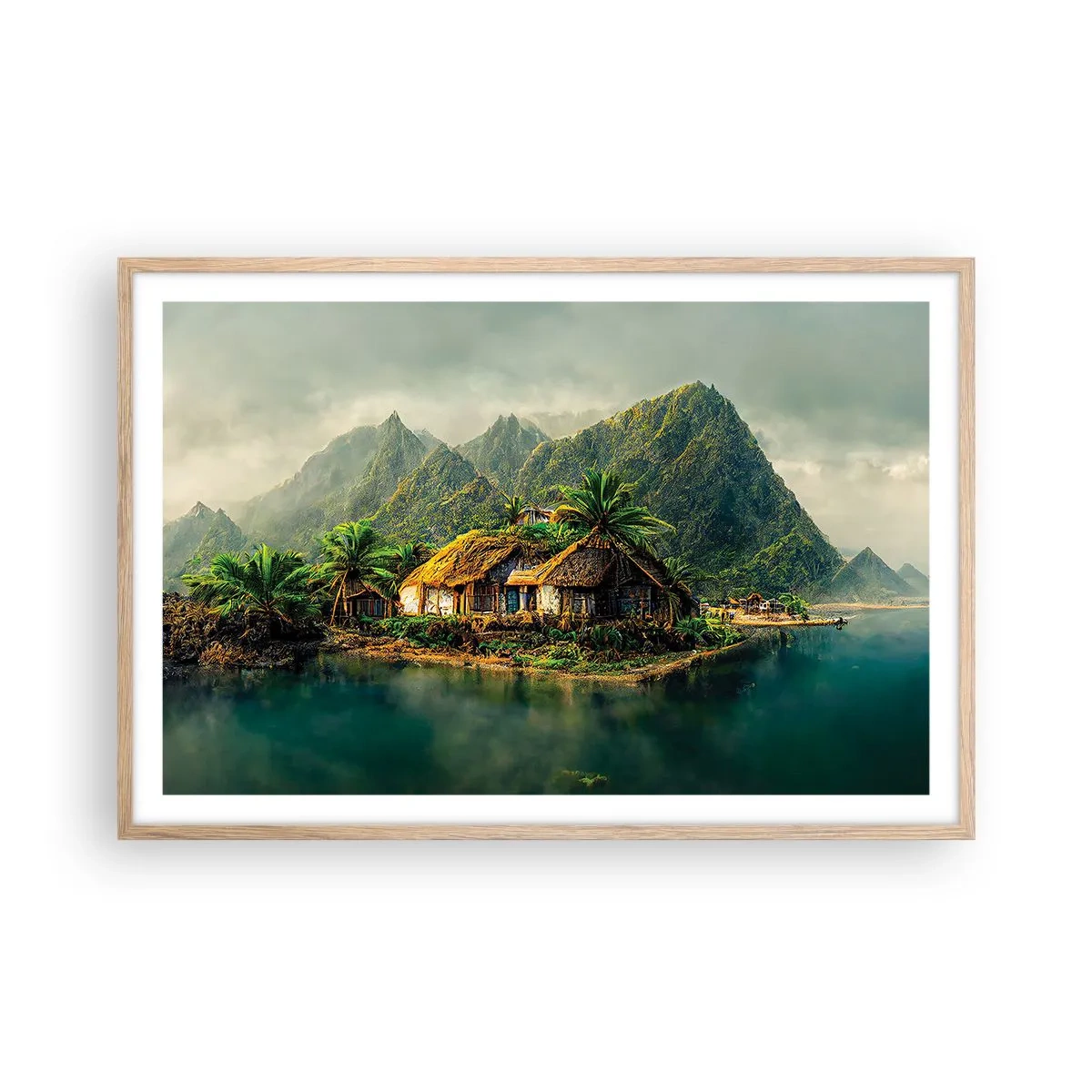 Een poster in een licht eiken lijst - Tropisch paradijs - 91x61 cm