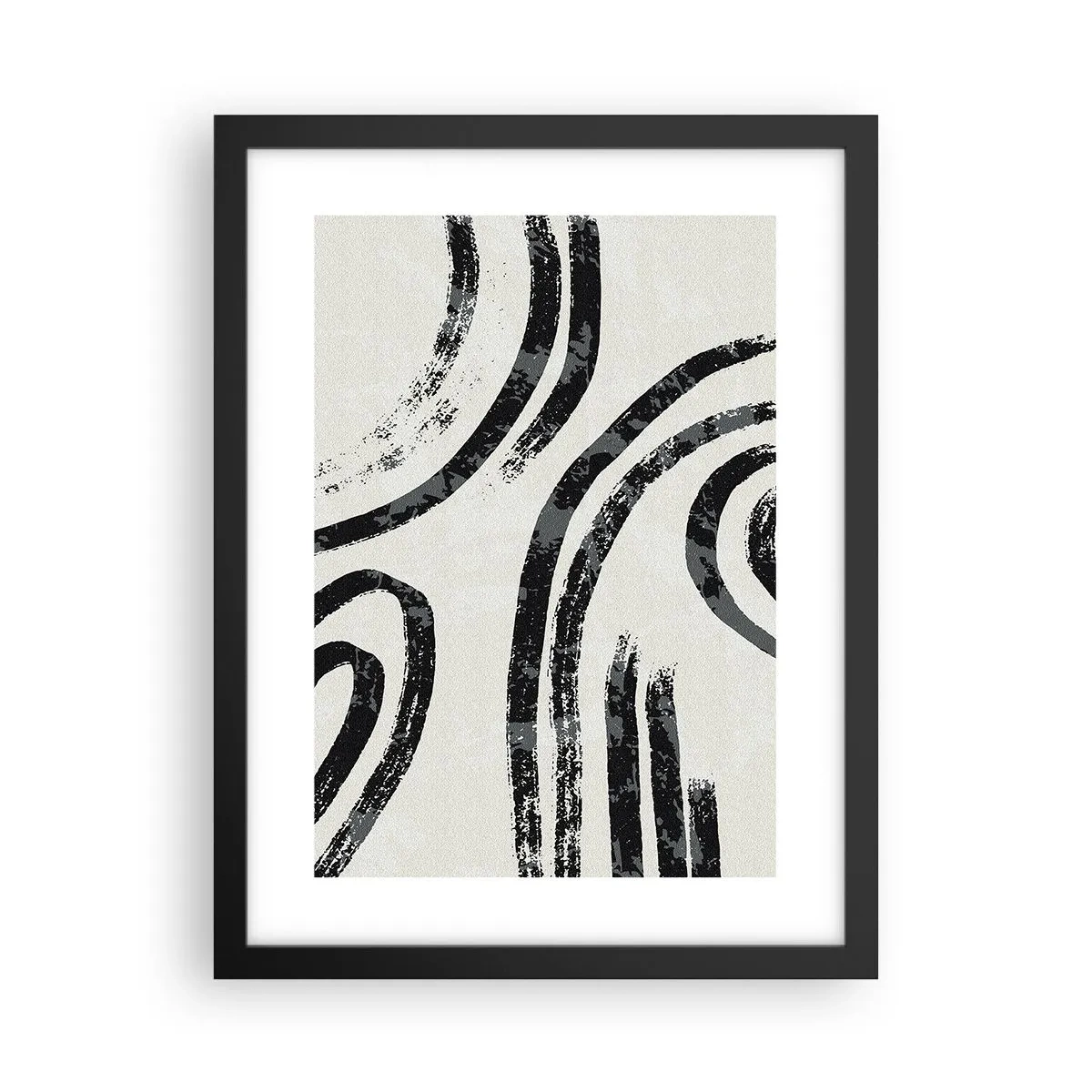 Poster in een zwarte lijst - Half gestopt - 30x40 cm
