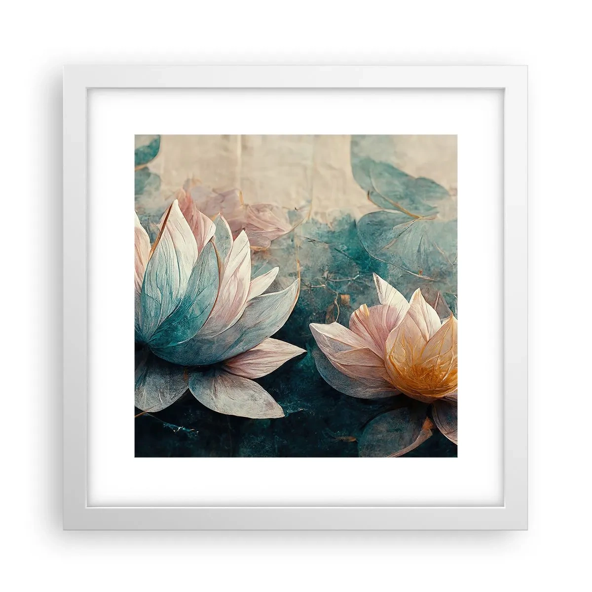 Poster in een witte lijst - Sterren van het meer - 30x30 cm