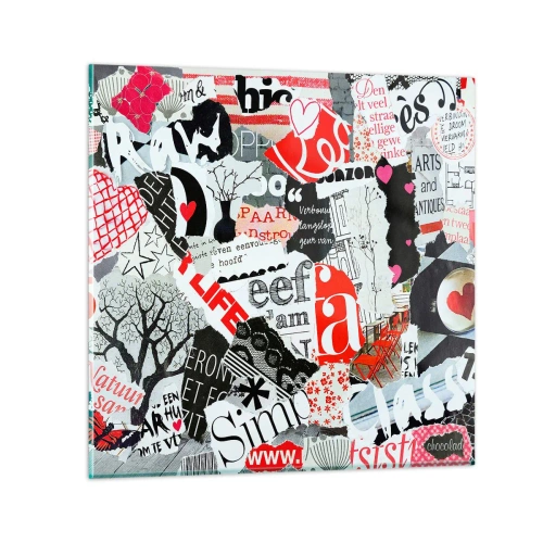 Schilderen op glas - Hipster-collage - 60x60 cm