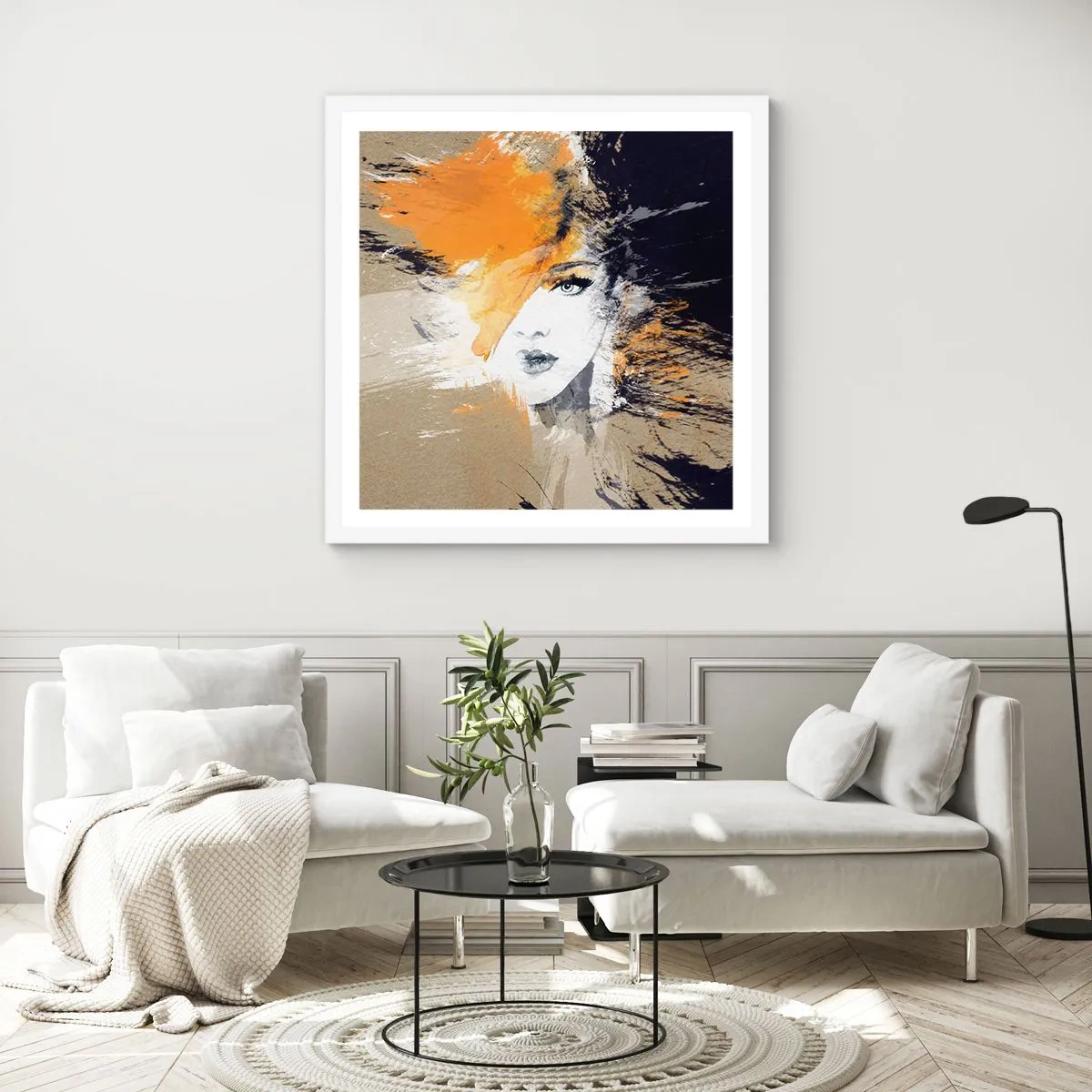 Poster in een witte lijst - En er is licht - 50x50 cm