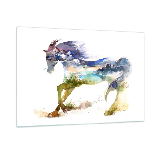 Schilderen op glas - Van de weide recht naar de hemel - 120x80 cm