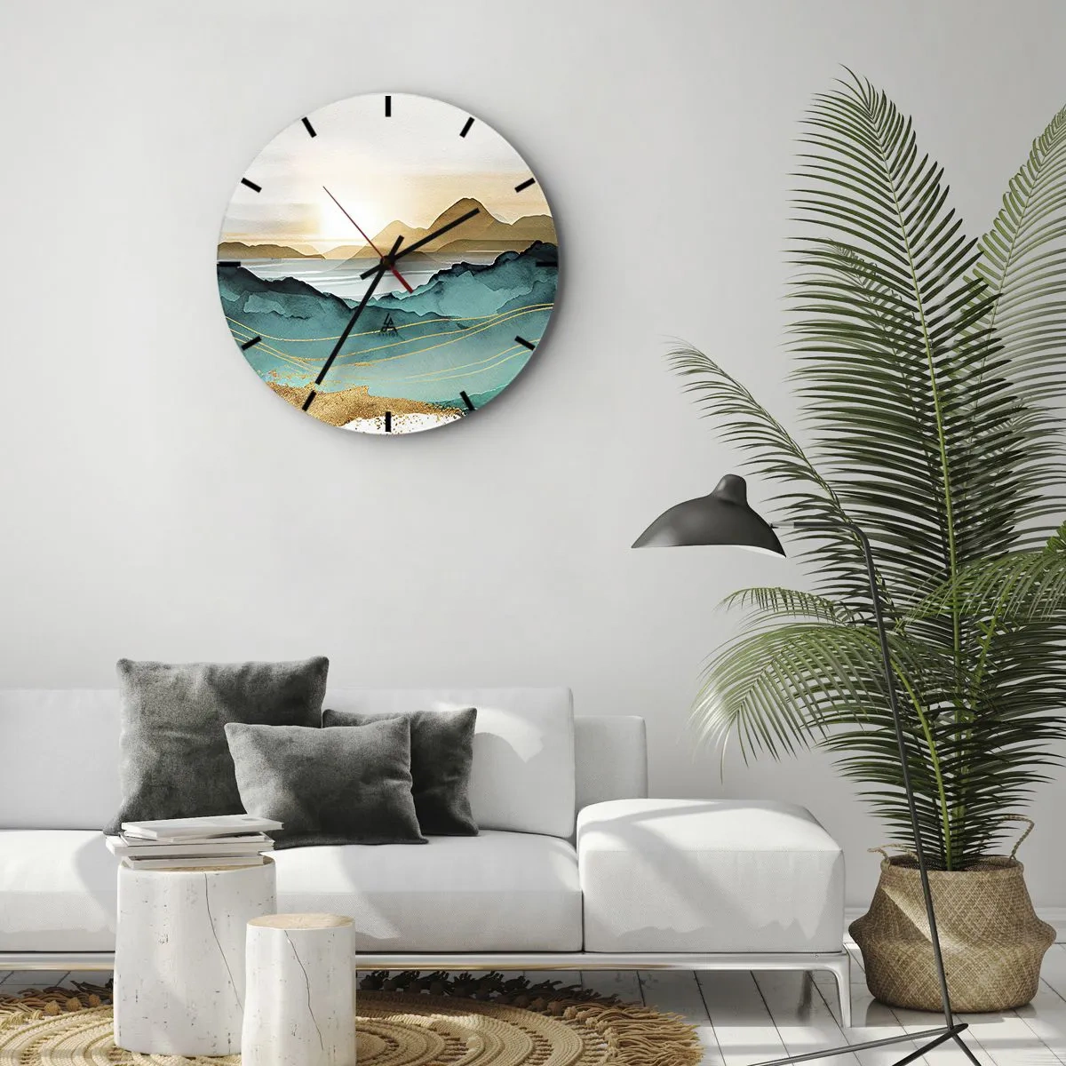 Wandklok - Klok - Op de rand van abstractie – landschap - 30x30 cm