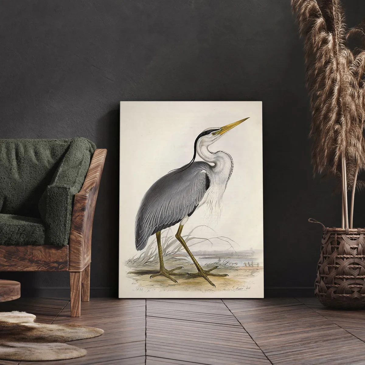 Schilderen op canvas - Charmes van de reiger - 55x100 cm