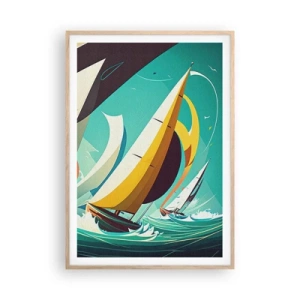 Een poster in een licht eiken lijst - Met elementen als een broer - 70x100 cm