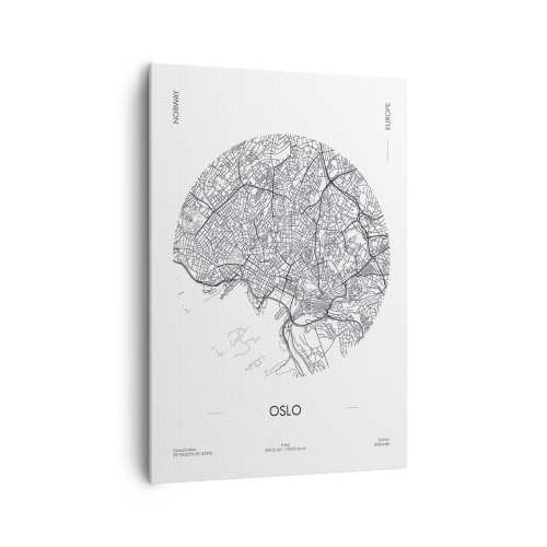 Schilderen op canvas - Anatomie van Oslo - 70x100 cm