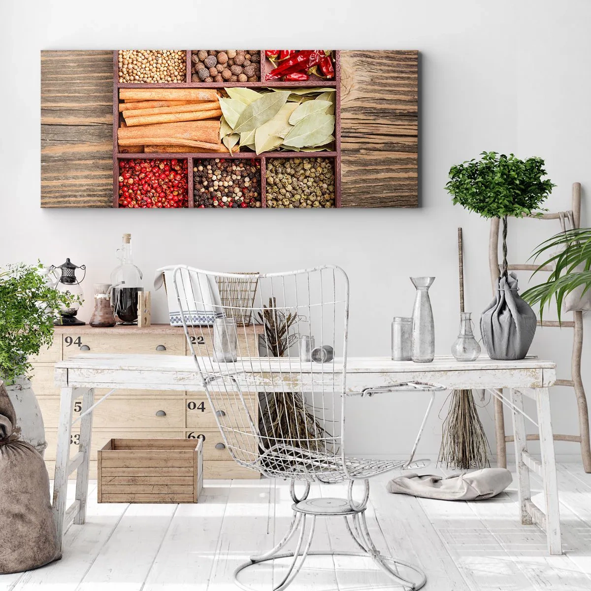 Schilderen op canvas - Volgorde van vormen, boeket van aroma's - 140x50 cm